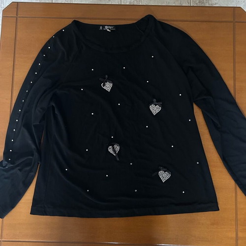 Flert by Fani Tsakiri long-sleeve blouse L like new, black