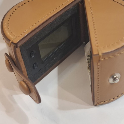 Cylindrical leather vintage travel case by Giorgio Pizzitutti new