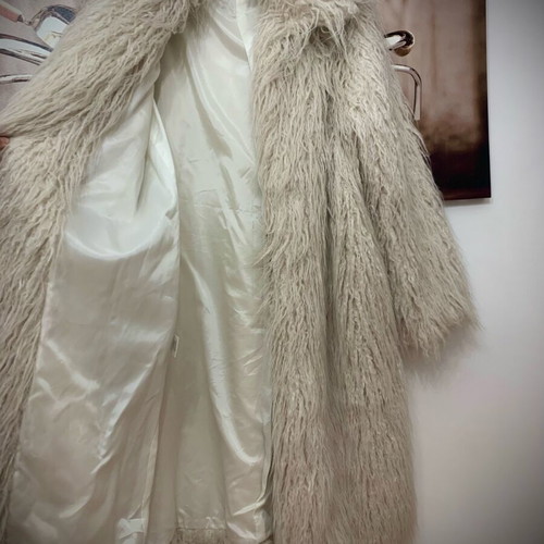 Ckontova Boho Faux Fur Coat like new, one size, grey beige