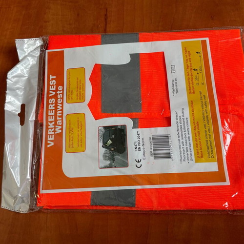 Safety vest with reflective strips new, orange