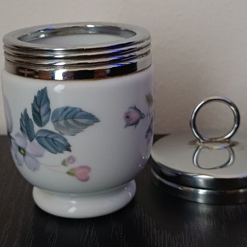 Vintage Royal Worcester June Garland porcelain egg coddler, like new