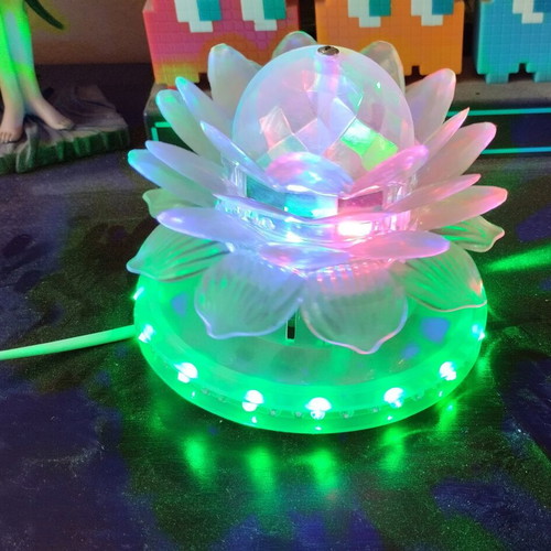 Vintage Lotus Lamp used, rotating with colorful lights