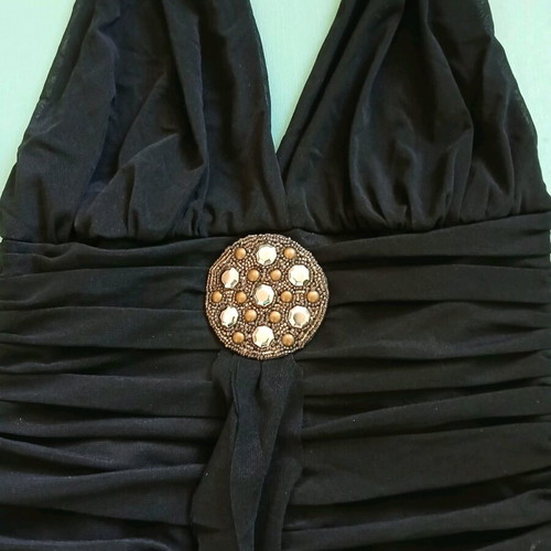 Unique halterneck corset size M/L like new, black