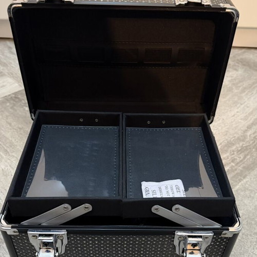 Cosmetic Case new, black with strass details and lock