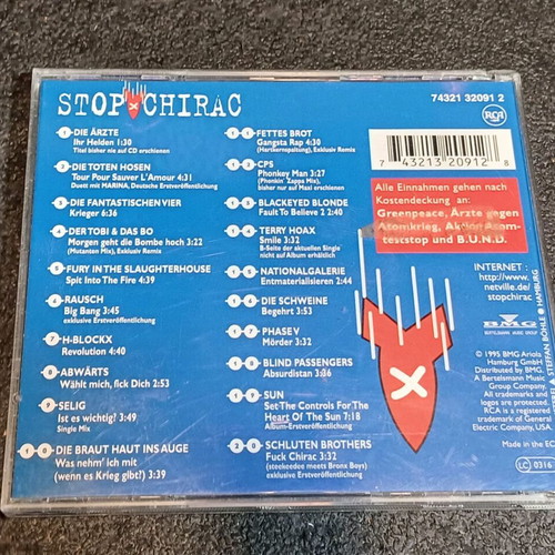 Stop Chirac CD used, 1995 compilation, rock and hip hop