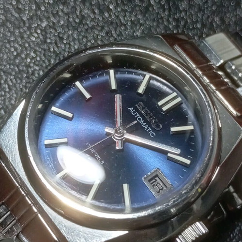 Seiko γυναικείο αυτόματο ρολόι vintage με μπλε καντράν και ατσάλινο μπρασελέ μεταχειρισμένο