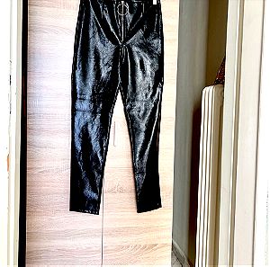 Μαύρο παντελόνι με ασημί  φερμουάρ Medium