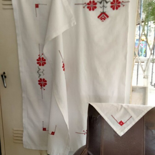 Handmade Linen Tablecloth with Traditional Embroidery, New
