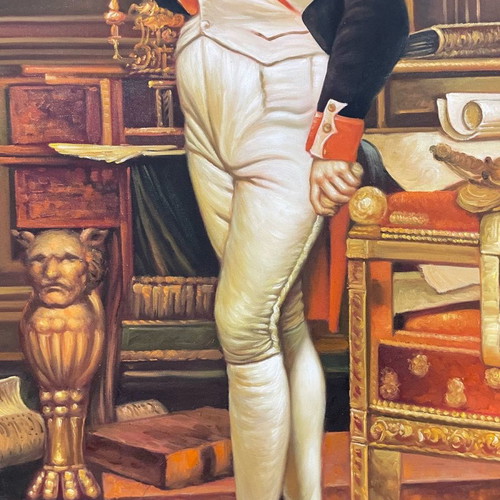Napoleon oil painting artwork with gold frame