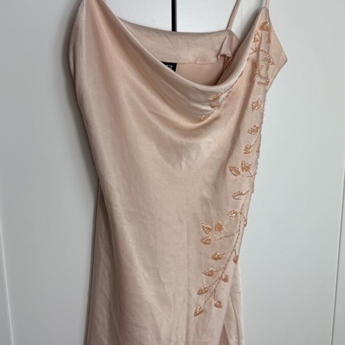 Anna Riska silk women's top size 42 used, pink beige faded apple