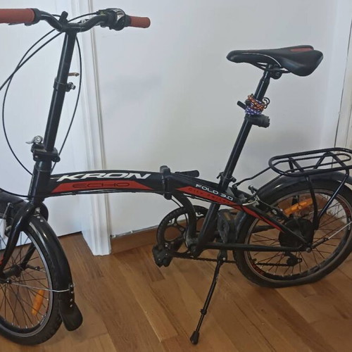Kron Fold 3.0 20 Inch Folding City Bicycle like new, black-red