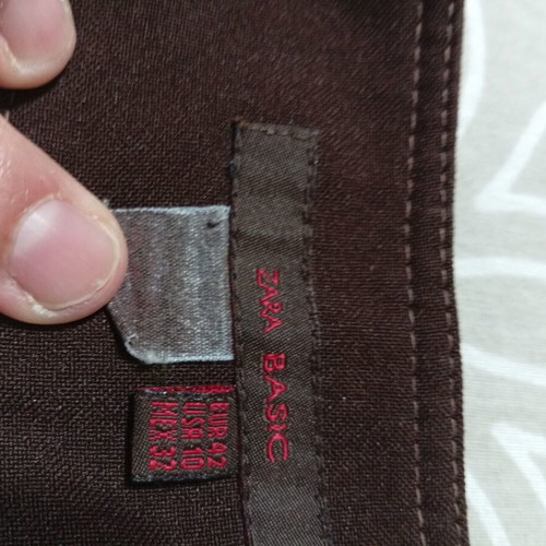 Zara Basic brown fabric women's office pants used, size 42