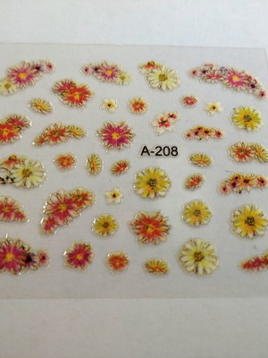 Αυτοκόλλητα 3D νυχιών 4 τεμ. Α-208, Α-209, Α-191, FAM-002 καινούργια
