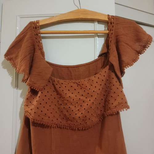 Short-sleeve dress, size Large, cotton linen