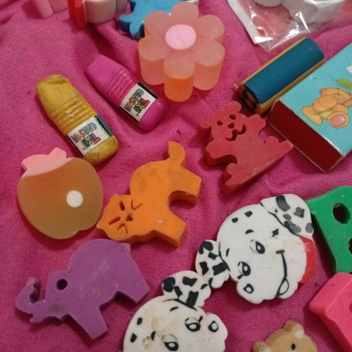 Vintage erasers collection used