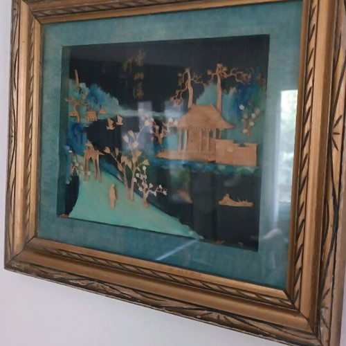 Chinese wall frame set used with 3D image