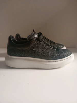 Alexander McQueen athletic shoes used, black with rhinestones, size 38