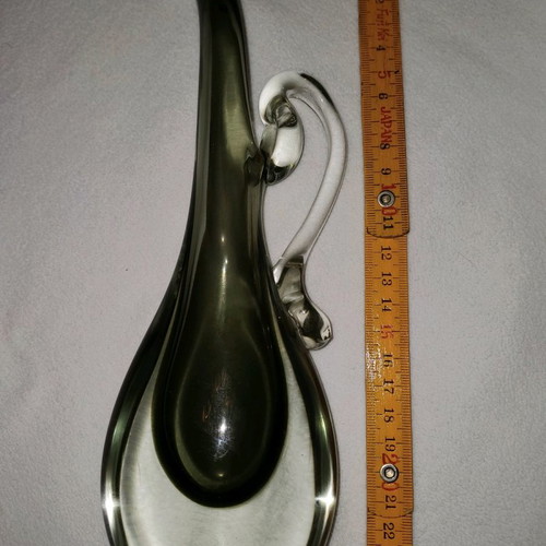 Murano decorative pitcher used, gray flower vase
