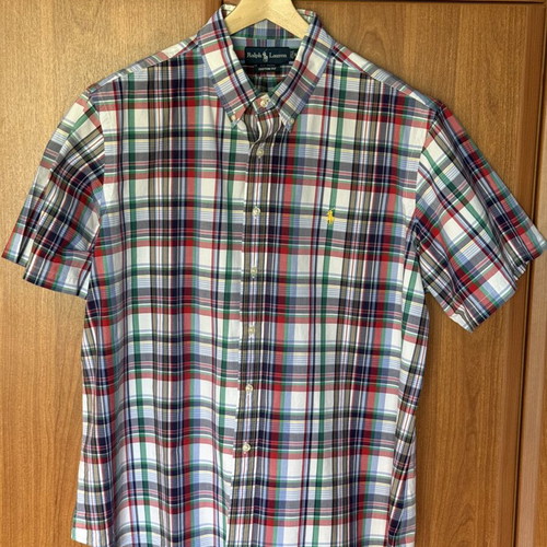 Ralph Lauren men's cotton short-sleeve shirt custom fit XXL like new