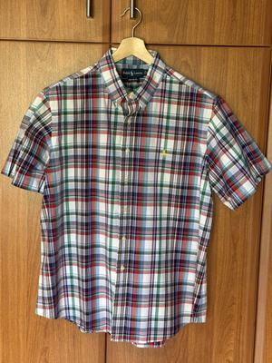 Ralph Lauren men's cotton short-sleeve shirt custom fit XXL like new