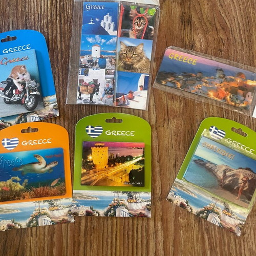 Souvenir magnets new, pack of 7 for Greece