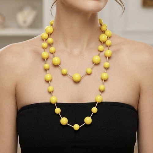 Long necklace new, yellow