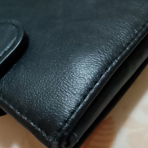Vera Pelle leather men's wallet, black and brown