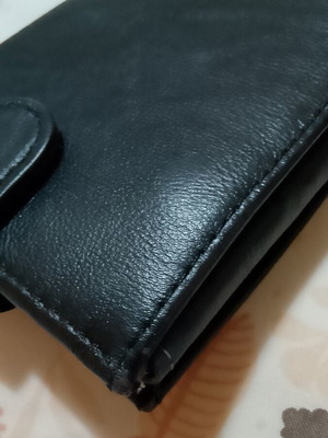 Vera Pelle leather men's wallet, black and brown