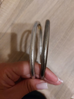 Silver hairbands set, new, plastic with leather-like texture