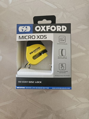 Oxford Micro XD5 κλειδαριά δισκόφρενου μοτοσυκλέτας, καινούργιο, κίτρινο