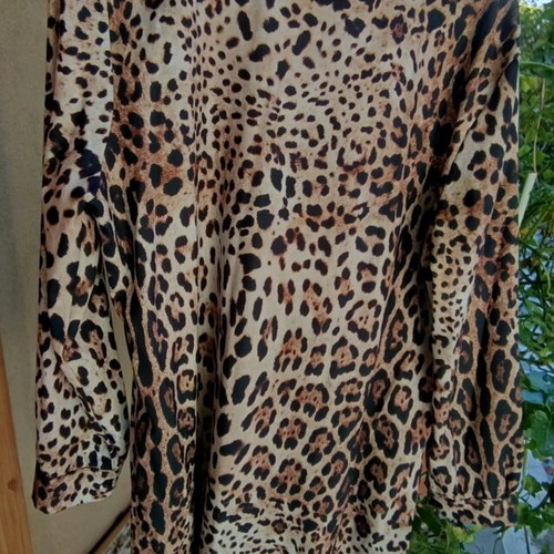Leopard shirt without buttons with Mao collar size S/M new