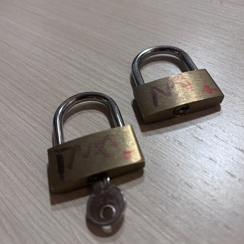Padlocks used, set of 2 small with one key