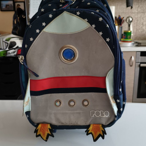 Polo children's bag used, blue with wheels and handle