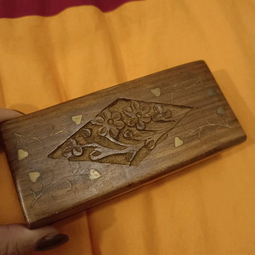 Wooden jewelry box small used, handmade
