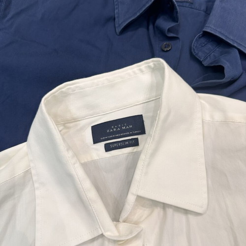 Zara Man dress shirts used, set of 2 white and blue size M