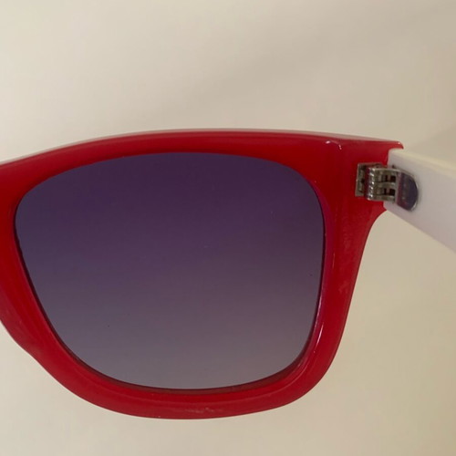 Colored People sunglasses used, red with white arms