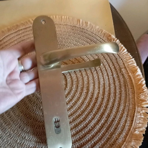 Large bronze door handle used, dimensions 22x3.5
