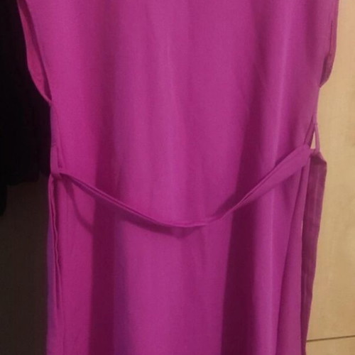 Sleeveless Long Coat with Belt like new, pink and purple