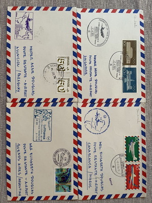Vintage Lufthansa first flight airmail envelopes set of 4, like new