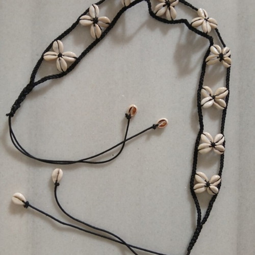 Handmade boho belt with real shells macrame style, like new