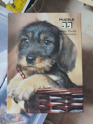 Vintage Wild Horse puzzle 99 pieces with Dachshund puppy