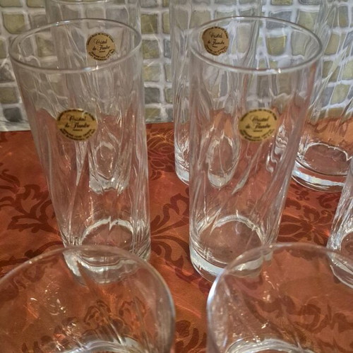 Crystal glasses for water, whiskey and wine new, set of 11 pieces