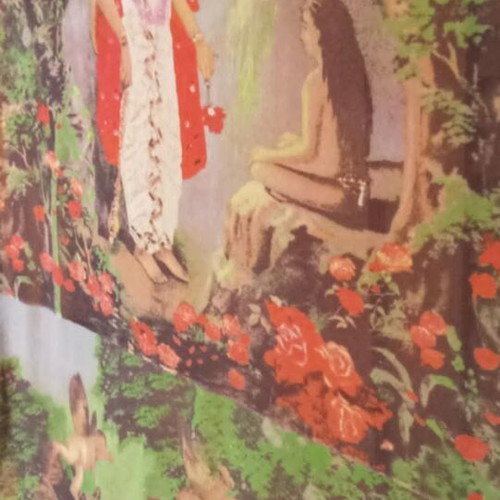 Jean Paul Gaultier Hindu Goddess Mesh Pareo used, multicolor, SS 1998