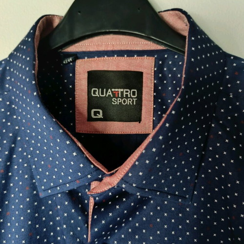 Quattro Sport men's shirt XL like new, blue with micro pattern
