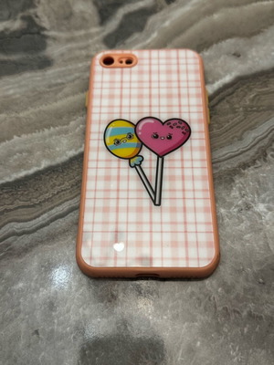 iPhone 7 case like new, flexible with lollipop designs