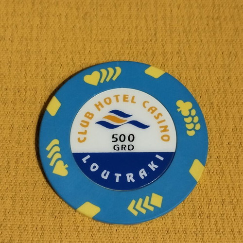 Casino Loutraki collectible chips in drachmas, set of 3