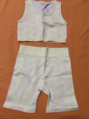 Primark girls' sports set size S, age 6/8, new, soft yellow and white