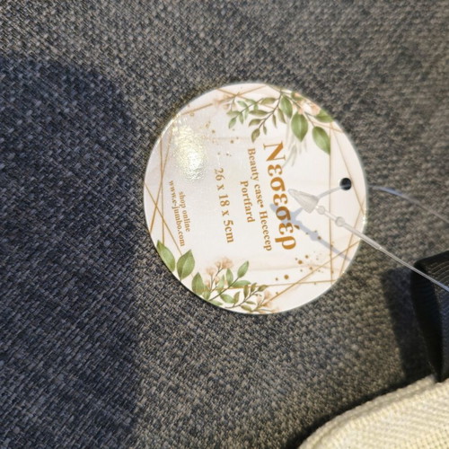 Cream toiletry bag, new