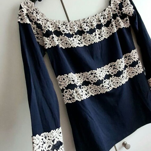 Intimissimi blouse with lace new, size L, blue