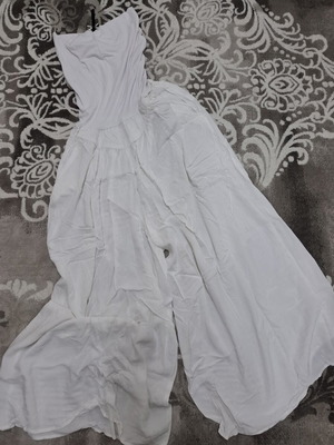 Abitare summer jumpsuit white size 42 like new, 100% viscose